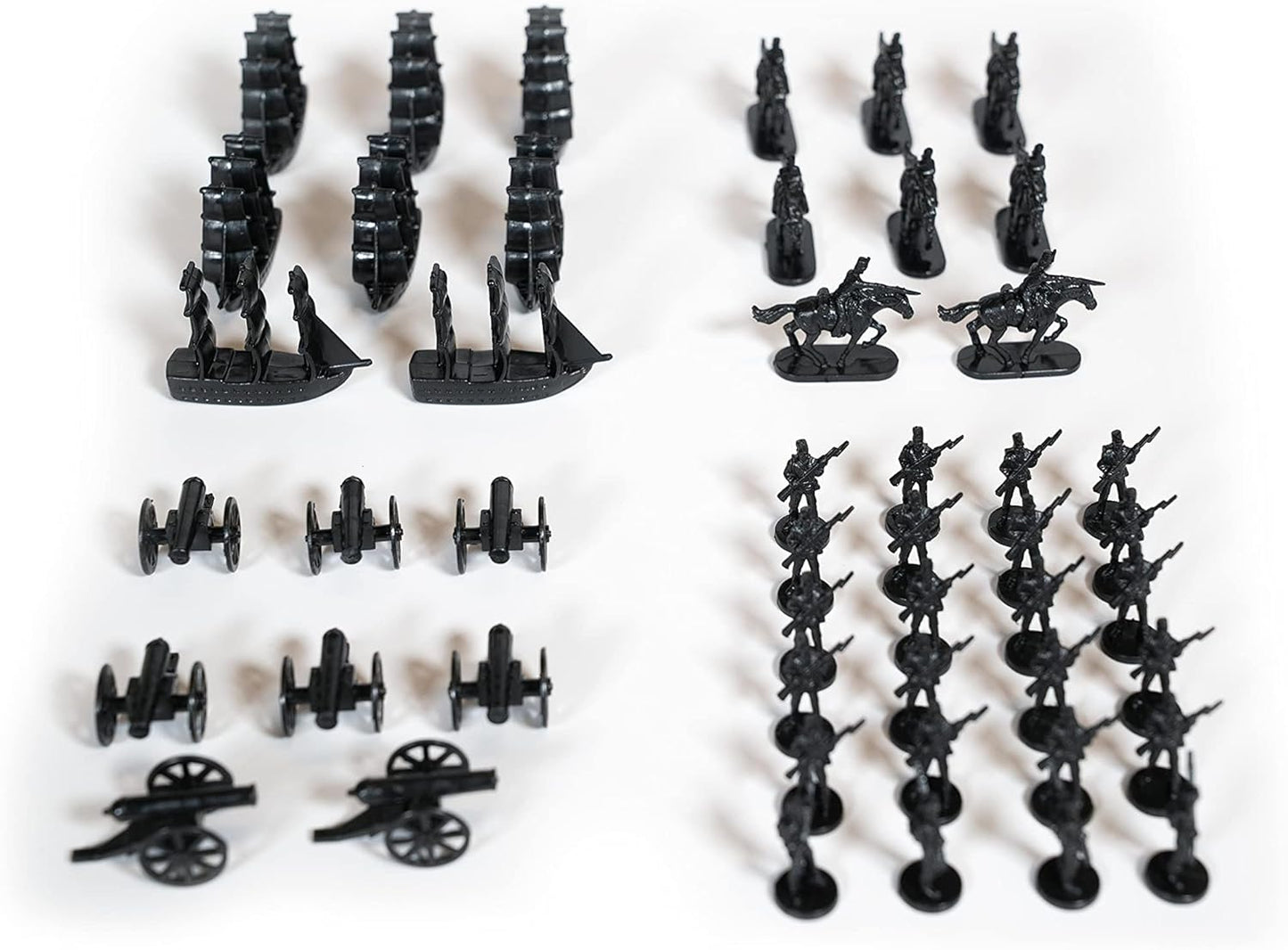 Napoleonic and Civil War Miniatures Set with Infantry, Cavalry, Artillery