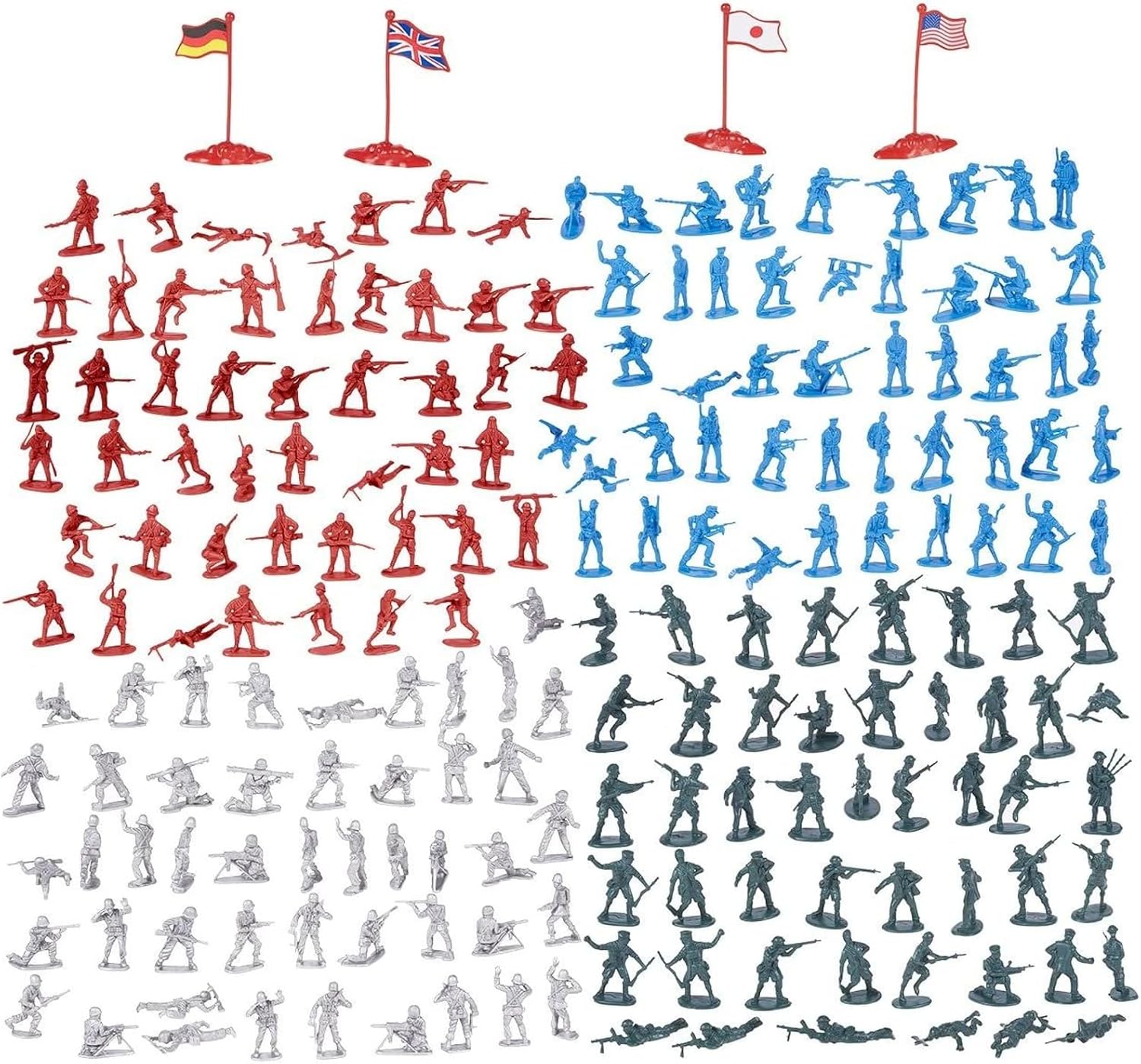 "200-Piece Miniature Army Men Playset with Bucket"