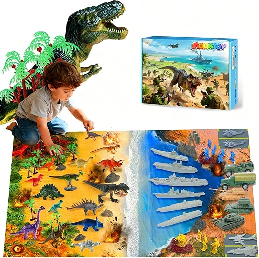 Army and Dinosaur Battle Playset for Kids
