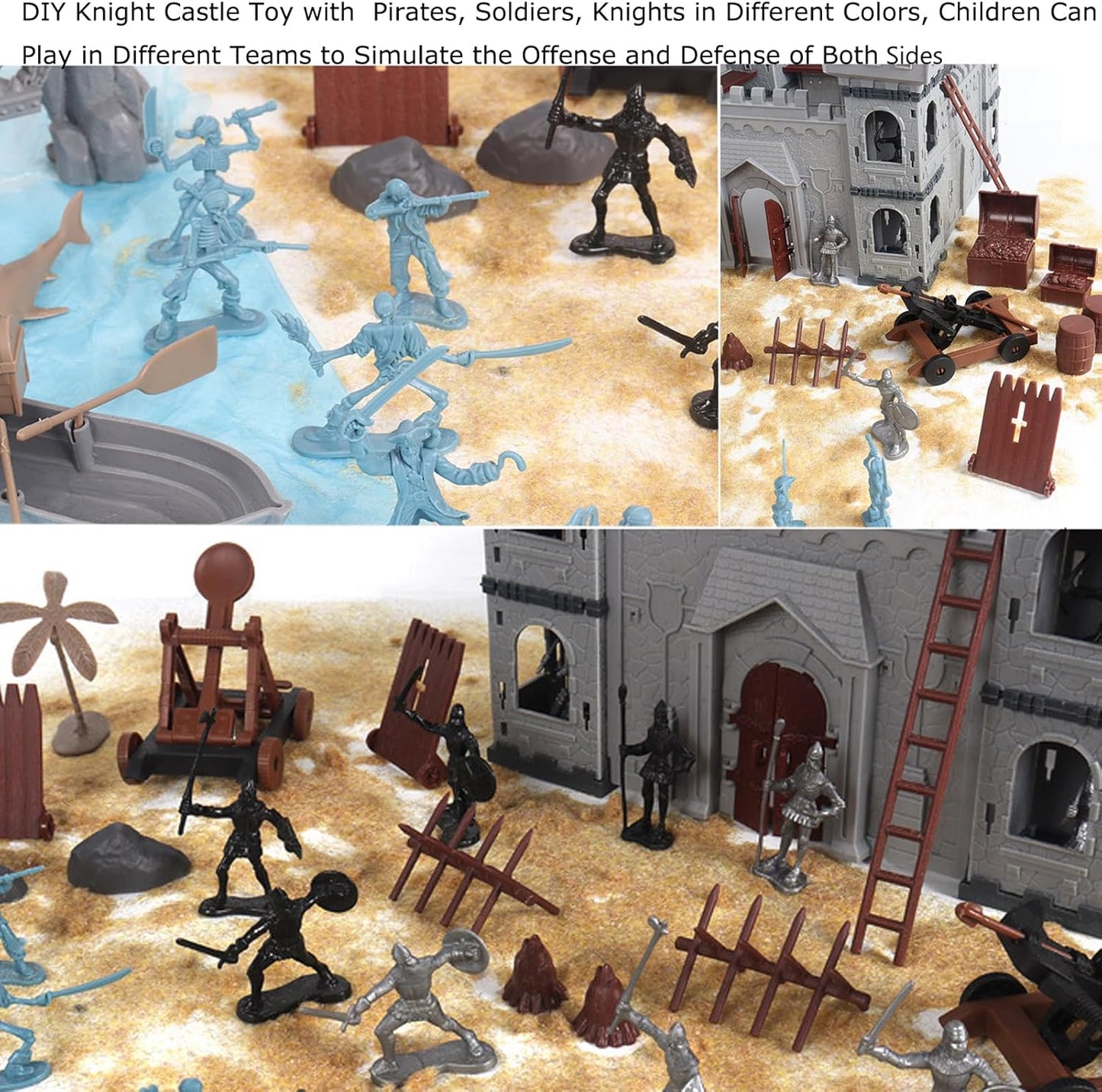 Medieval Castle Knight Toy Soldiers Set with Pirates, Cavalry