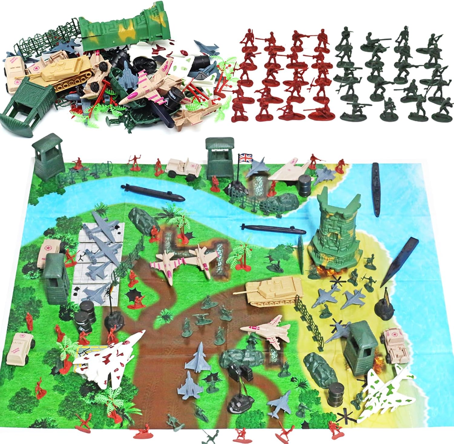 "308-Piece Army Men Playset with Battle Mat"