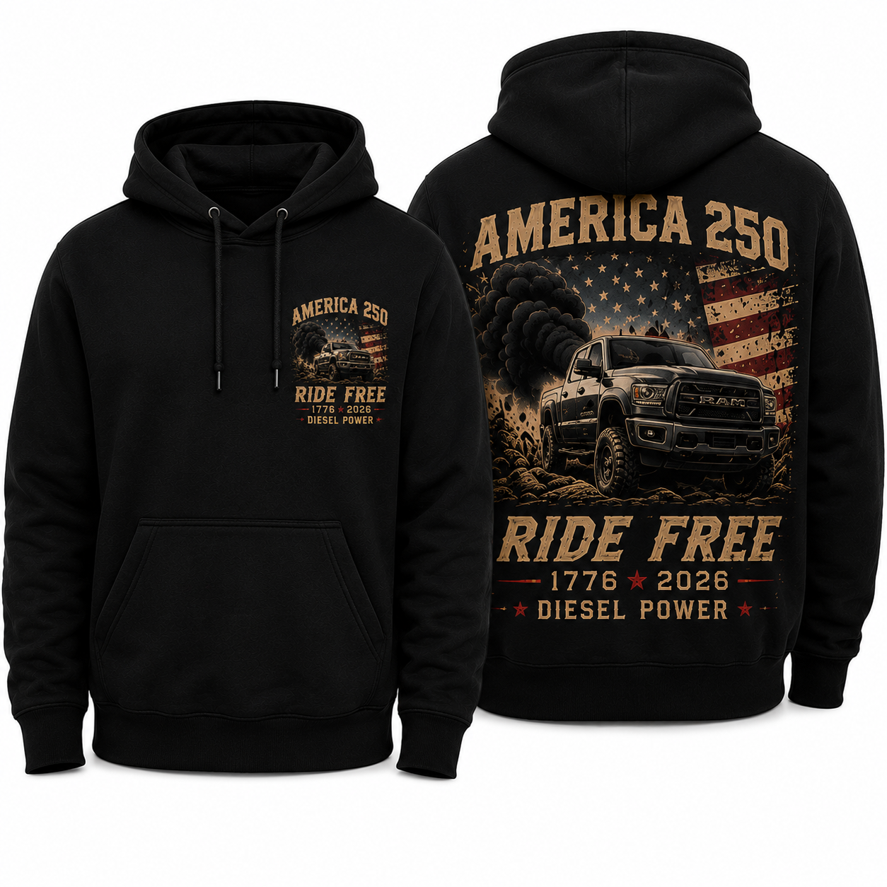 America 250™ Diesel Smoke Heavy Duty Hoodies