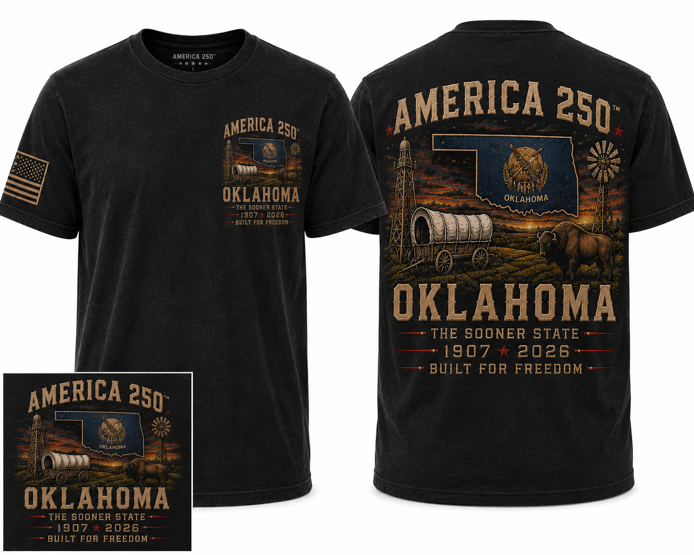 America 250™ Oklahoma Heavyweight T-Shirt | The Sooner State | Limited Edition