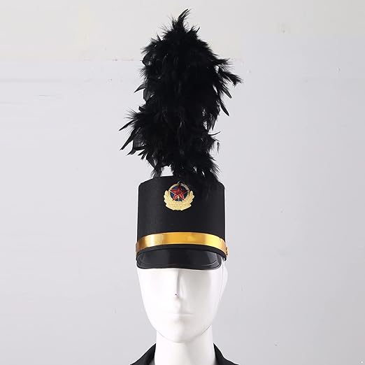 Majorette Drum Major Toy Soldier Hat with Feather