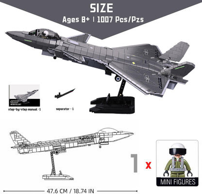 "Chengdu J-20 Stealth Fighter Building Toy Set"
