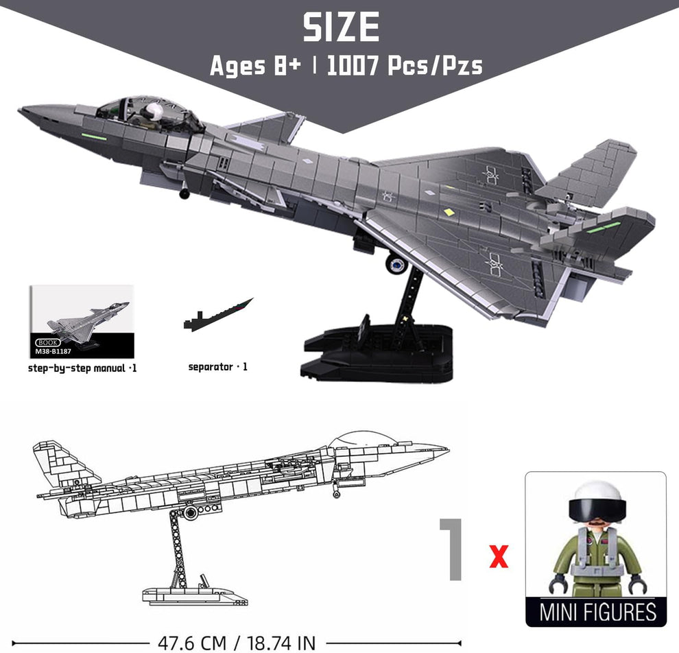 "Chengdu J-20 Stealth Fighter Building Toy Set"