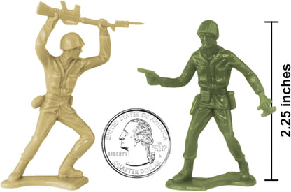 Plastic Army Men Green Tan Figures USA
