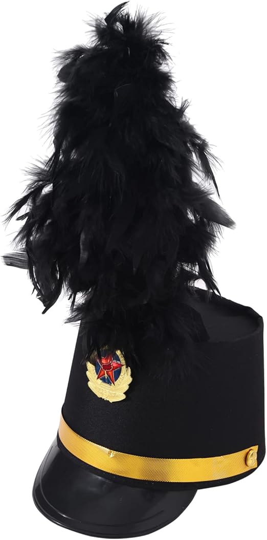 Majorette Drum Major Toy Soldier Hat with Feather