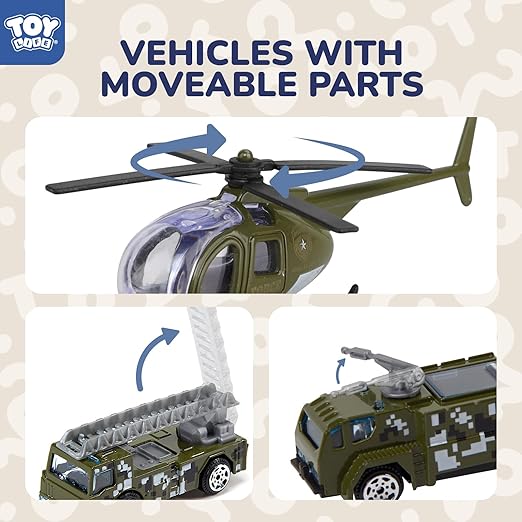 Green Army Men Playset with Helicopter Toys