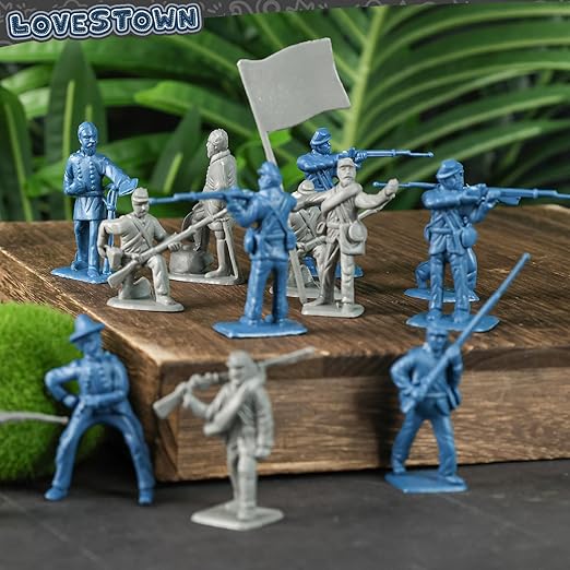 Civil War Soldier Figures Set with Horses