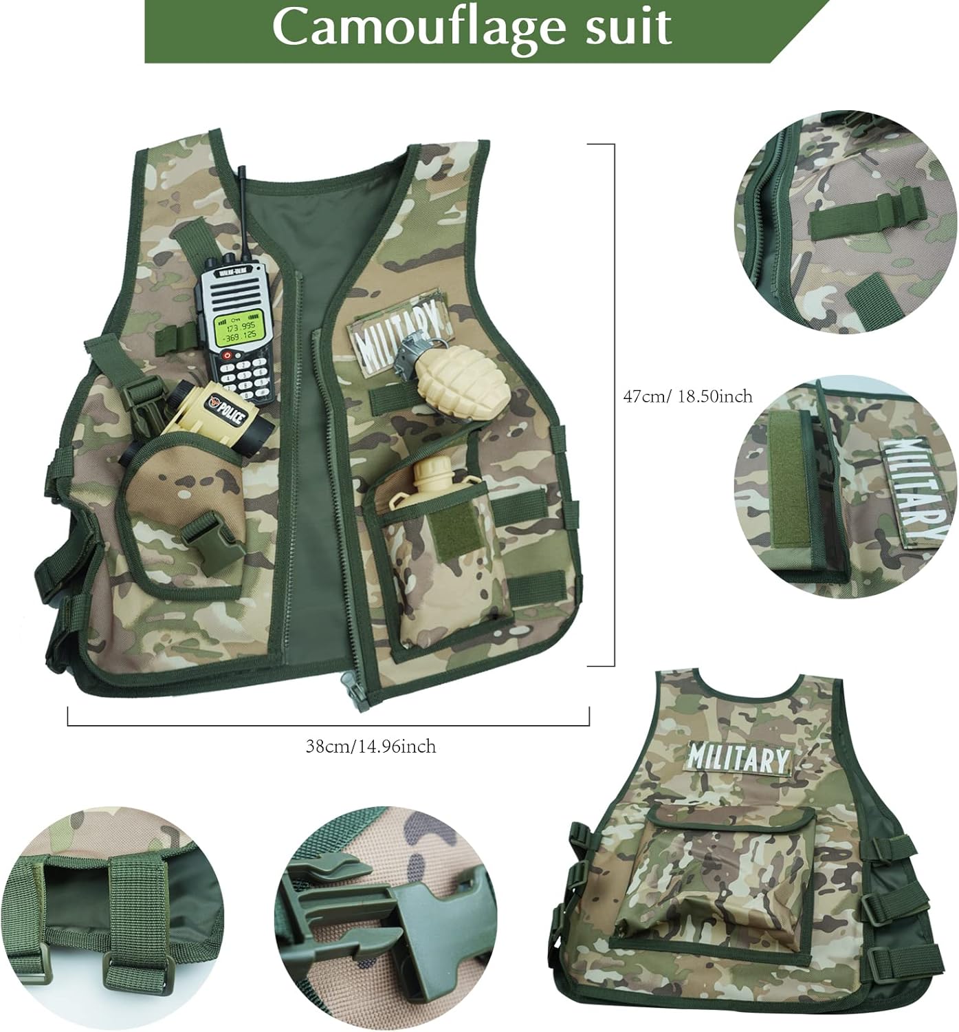 "RedCrab Kids Army Toy Soldier Set with Helmet"