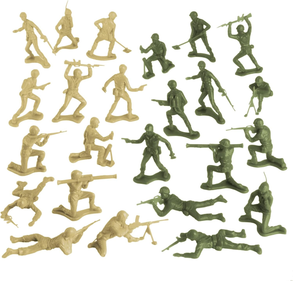 Plastic Army Men Green Tan Figures USA