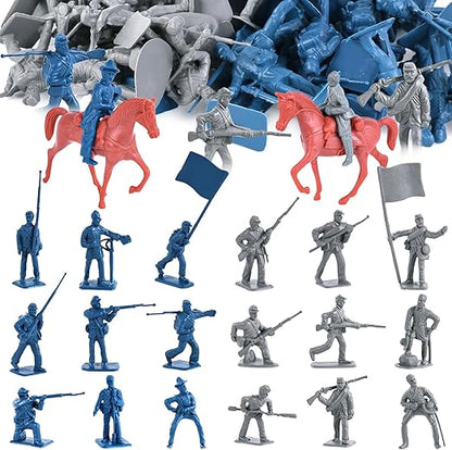 Civil War Soldier Figures Set with Horses