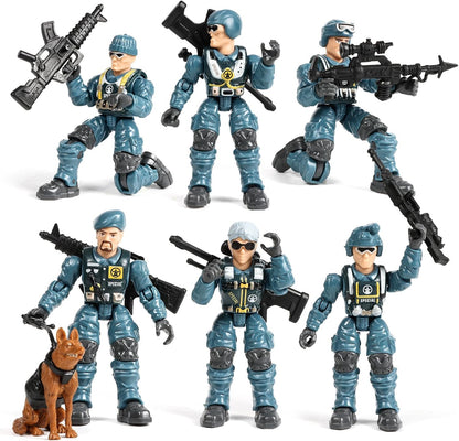 Military Action Figures Set with Toy Weapons