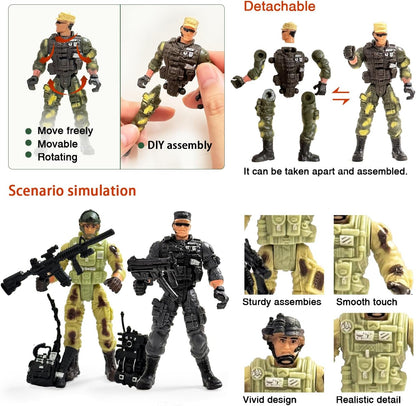 12PCS Army Men Action Figures Military Toy Set for Boys