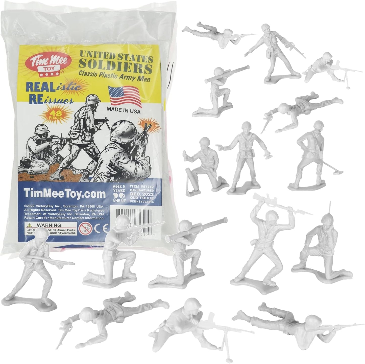 TimMee 48pcs Different Colors Plastic Army Men Toy Soldiers 