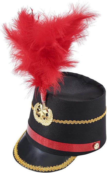 Majorette Drum Major Toy Soldier Hat with Feather