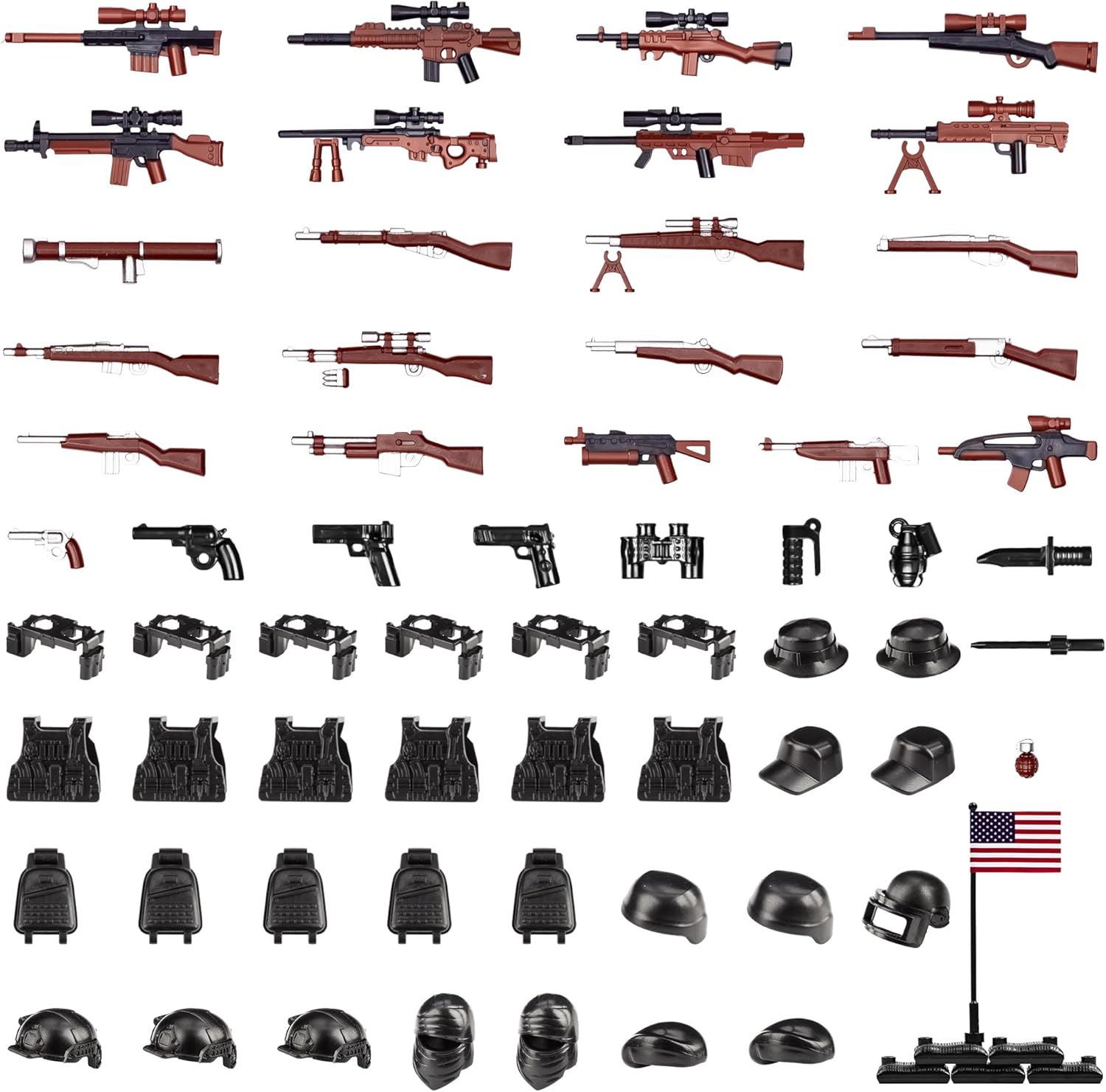 "63-Piece US Toy Soldiers with Weapon Set"