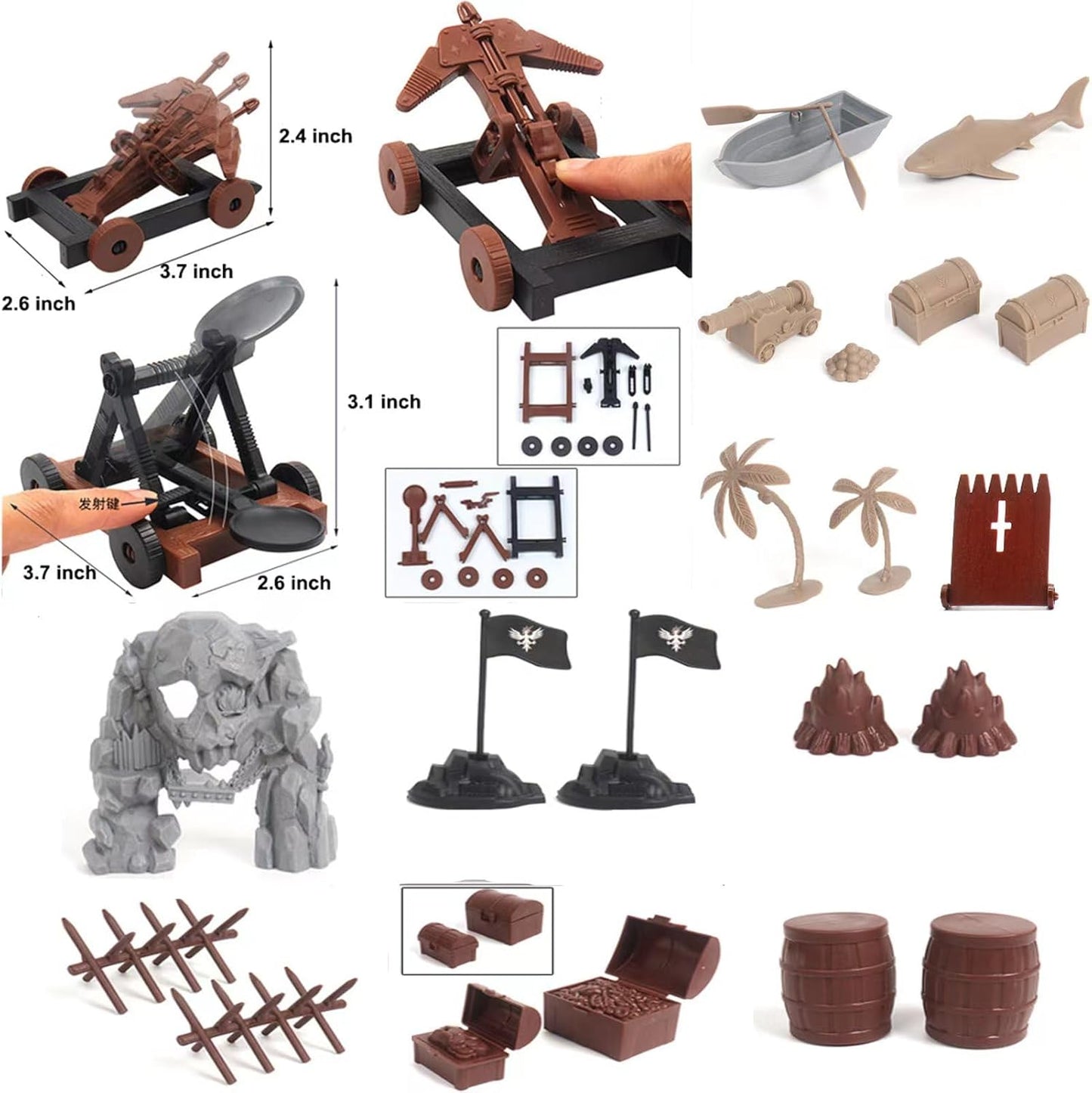 Medieval Castle Knight Toy Soldiers Set with Pirates, Cavalry