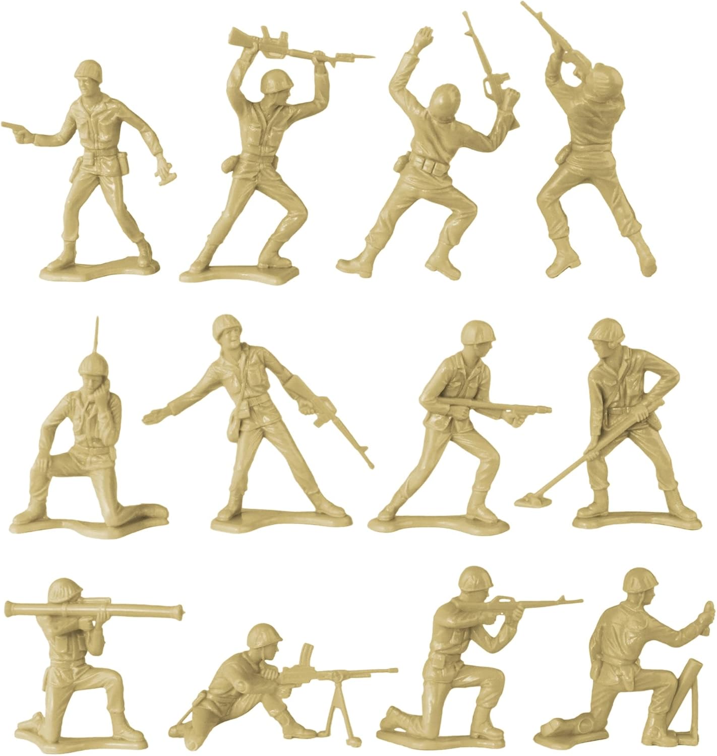 Plastic Army Men Green Tan Figures USA