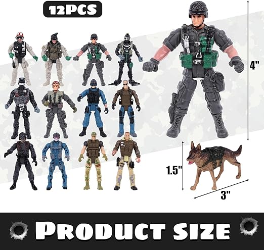 3 Otters 12PCS Special Forces Soldier Toys