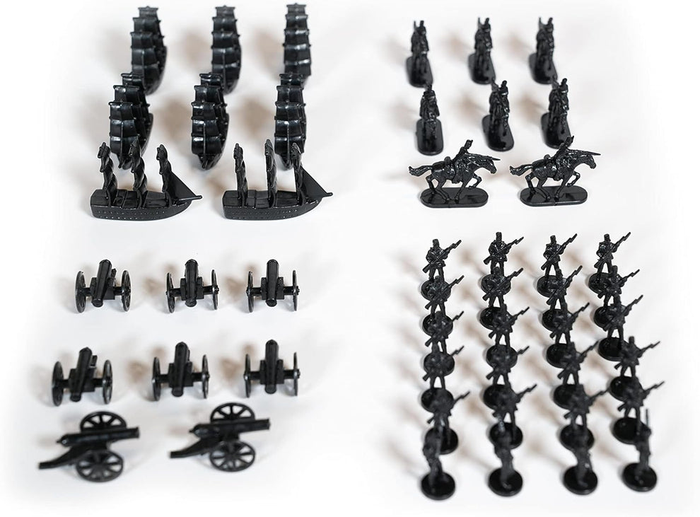 Napoleonic and Civil War Miniatures Set with Infantry, Cavalry, Artillery