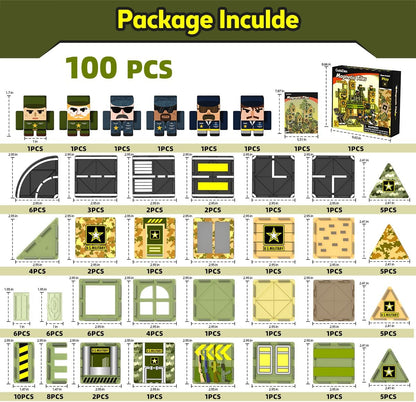 GobiDex 100PCS Magnetic Army Toys Building Blocks Set