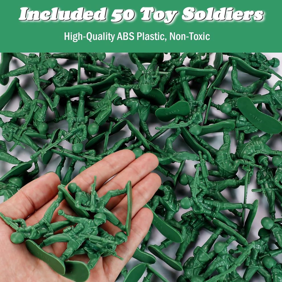 "50-Piece Green Army Men Toy Soldiers Set"