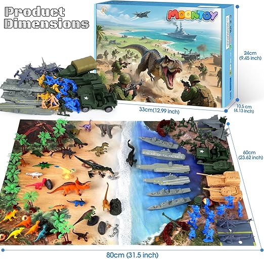 Army and Dinosaur Battle Playset for Kids