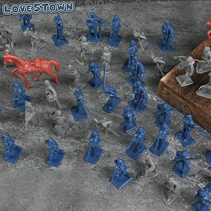 Civil War Soldier Figures Set with Horses