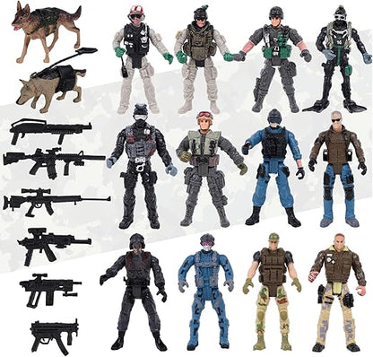 3 Otters 12PCS Special Forces Soldier Toys