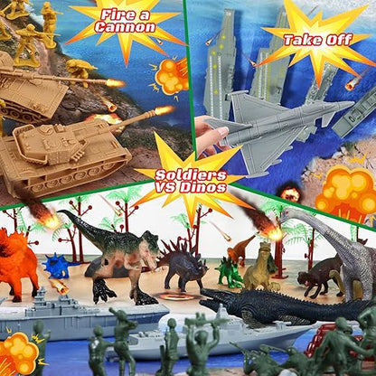 Army and Dinosaur Battle Playset for Kids