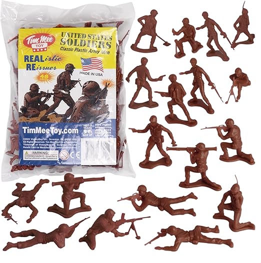 TimMee 48pcs Different Colors Plastic Army Men Toy Soldiers 