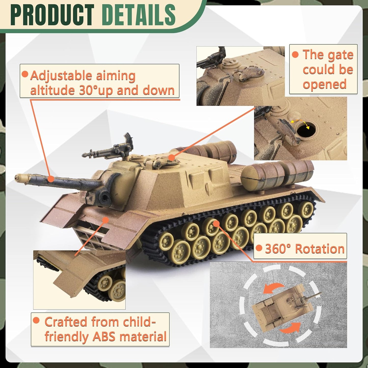 "WW2 Army Tank and Soldier Toy Playset"