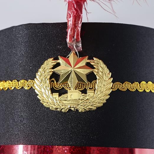 Majorette Drum Major Toy Soldier Hat with Feather