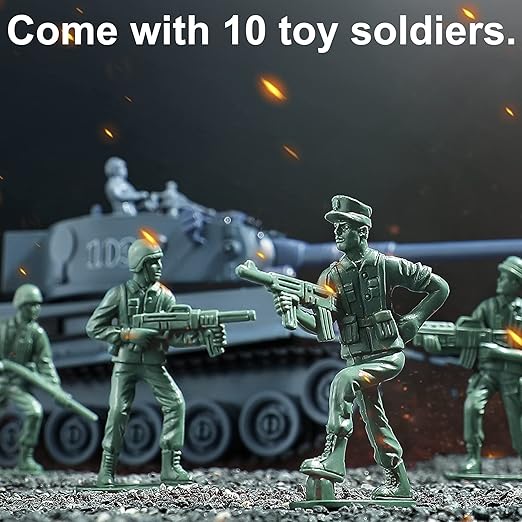 RC WW2 Tiger I Army Tank Toy with Lights