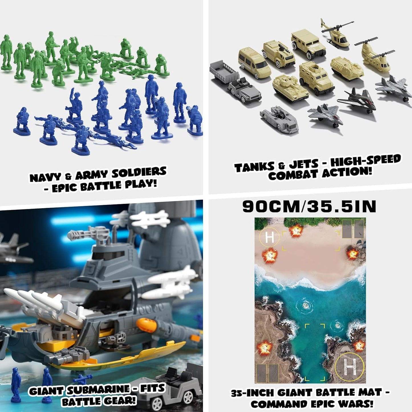 Lehoo Castle Army Navy Playset with Vehicles