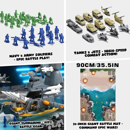 Lehoo Castle Army Navy Playset with Vehicles