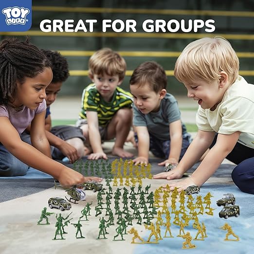 Green Army Men Playset with Helicopter Toys
