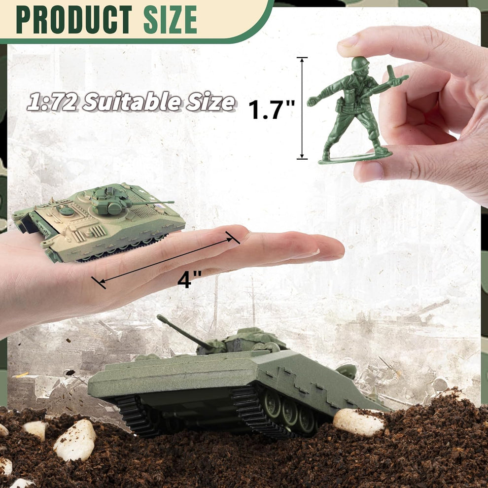 "WW2 Army Tank and Soldier Toy Playset"