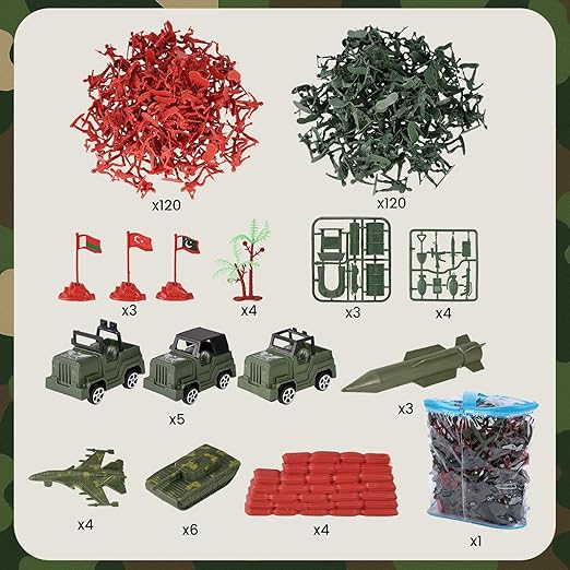 "AMOR PRESENT 307-Piece Army Men Military Playset"