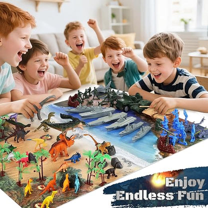 Army and Dinosaur Battle Playset for Kids
