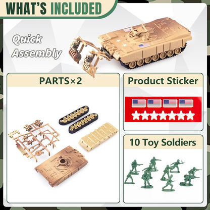 "WW2 Army Tank and Soldier Toy Playset"