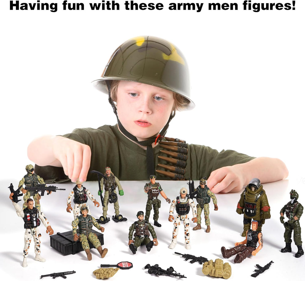 Military Toy Set with 12 Army Men Figures