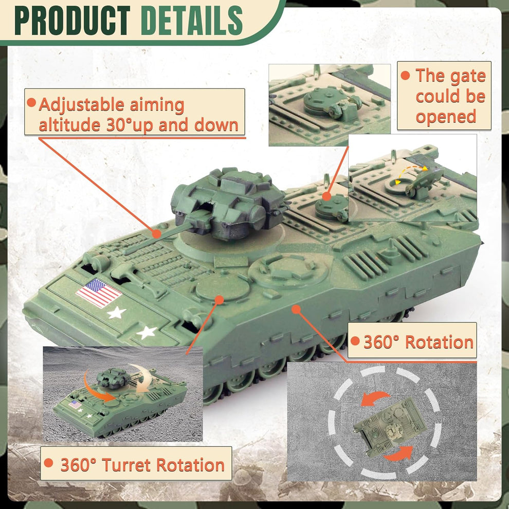 "WW2 Army Tank and Soldier Toy Playset"