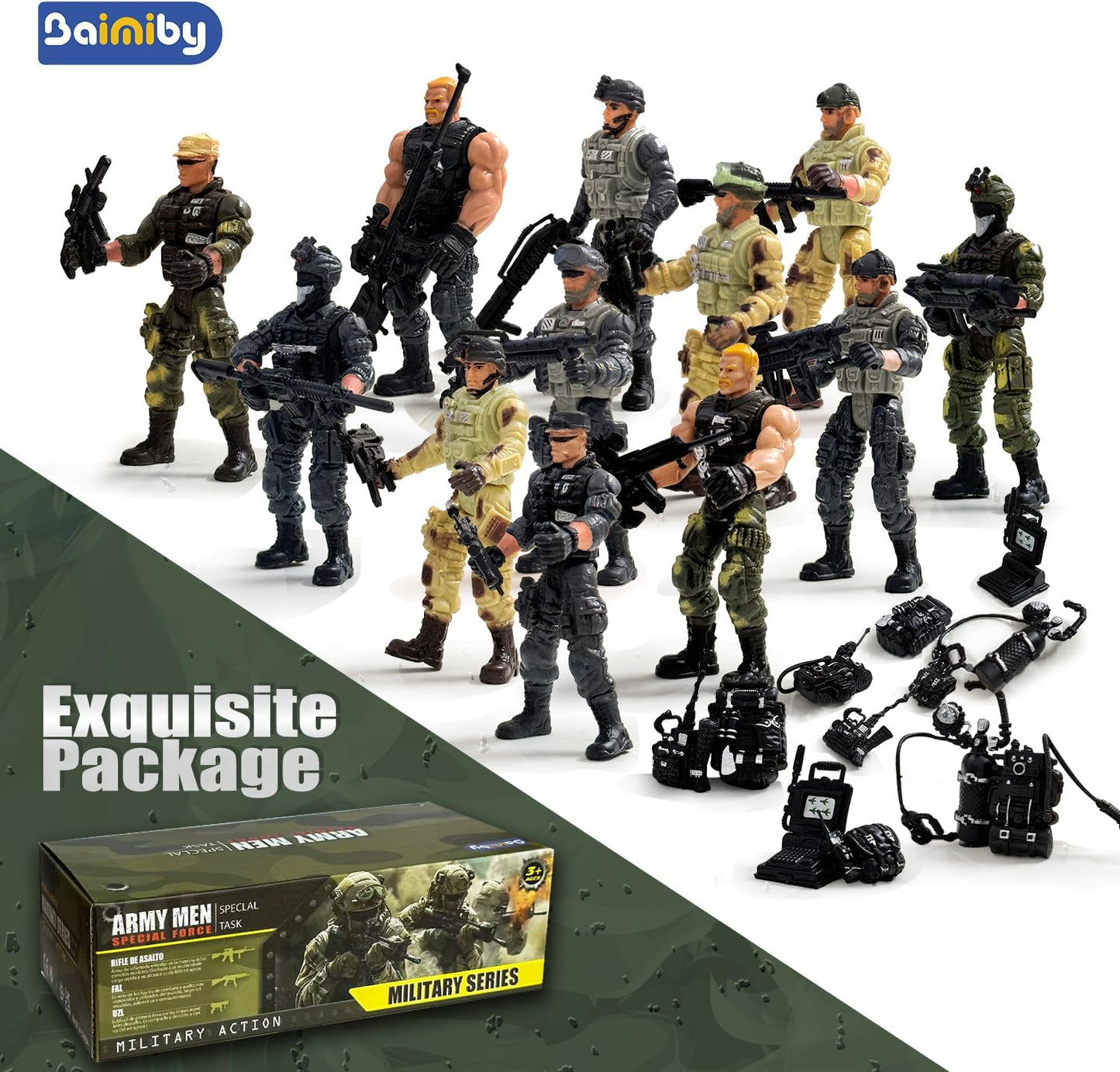 12PCS Army Men Action Figures Military Toy Set for Boys