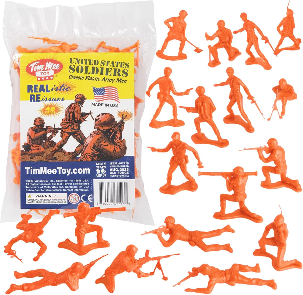 TimMee 48pcs Different Colors Plastic Army Men Toy Soldiers 