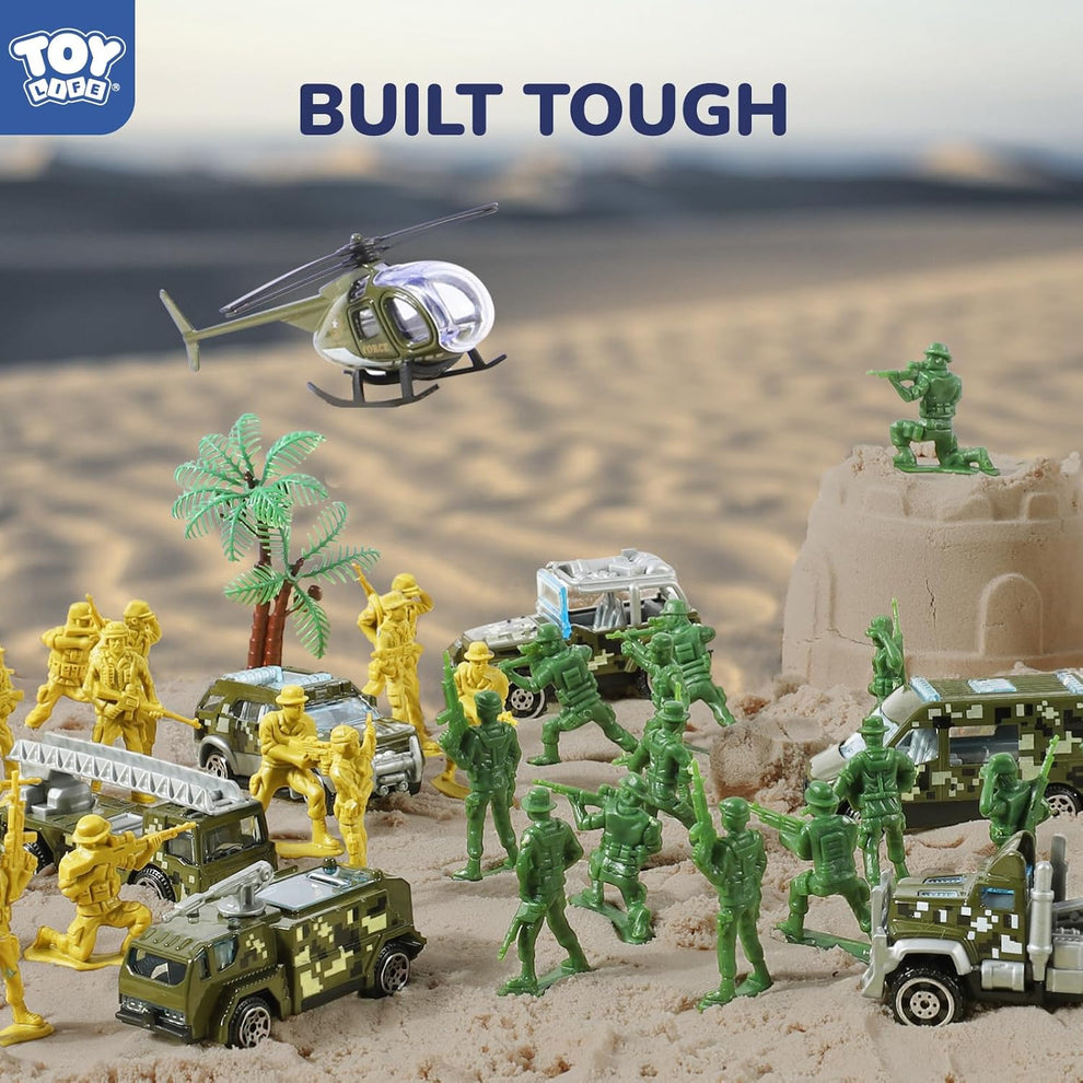 Green Army Men Playset with Helicopter Toys