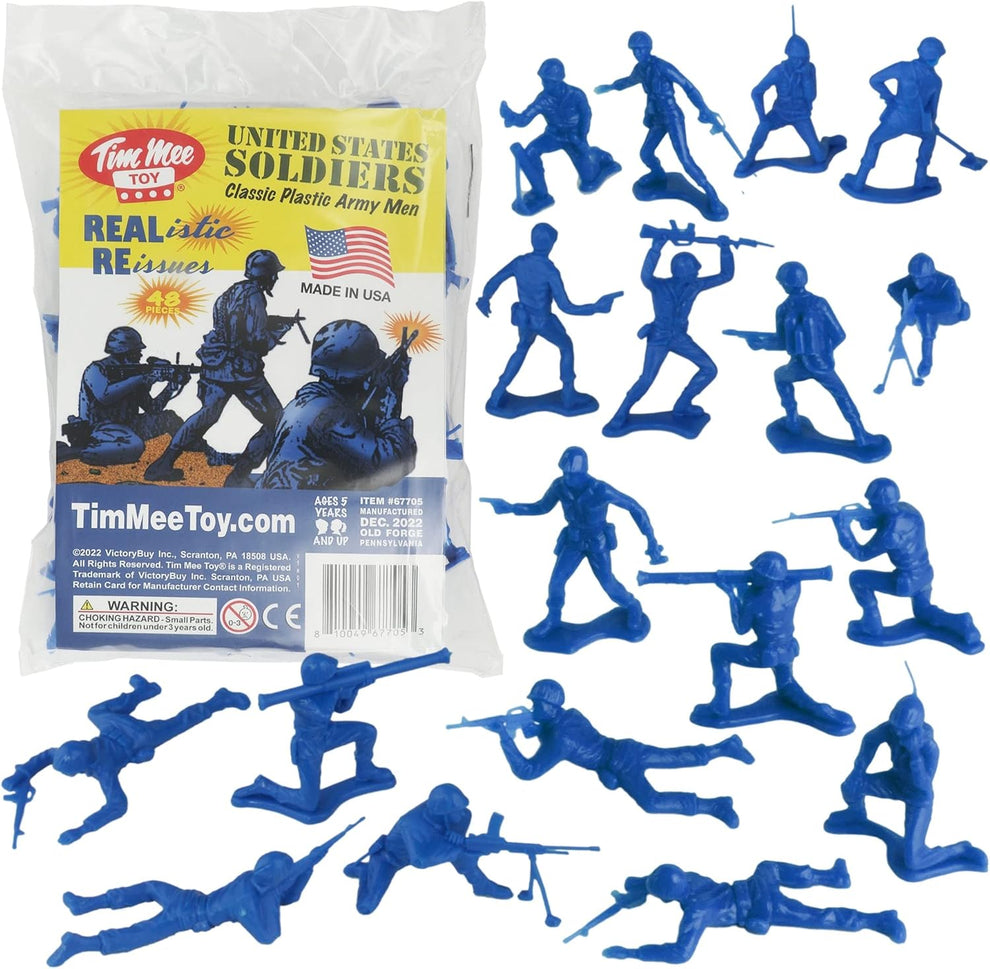 TimMee 48pcs Different Colors Plastic Army Men Toy Soldiers 