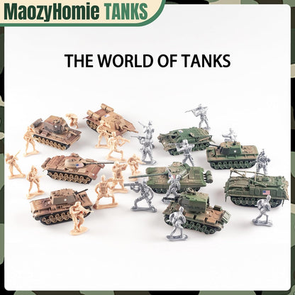 "WW2 Army Tank and Soldier Toy Playset"